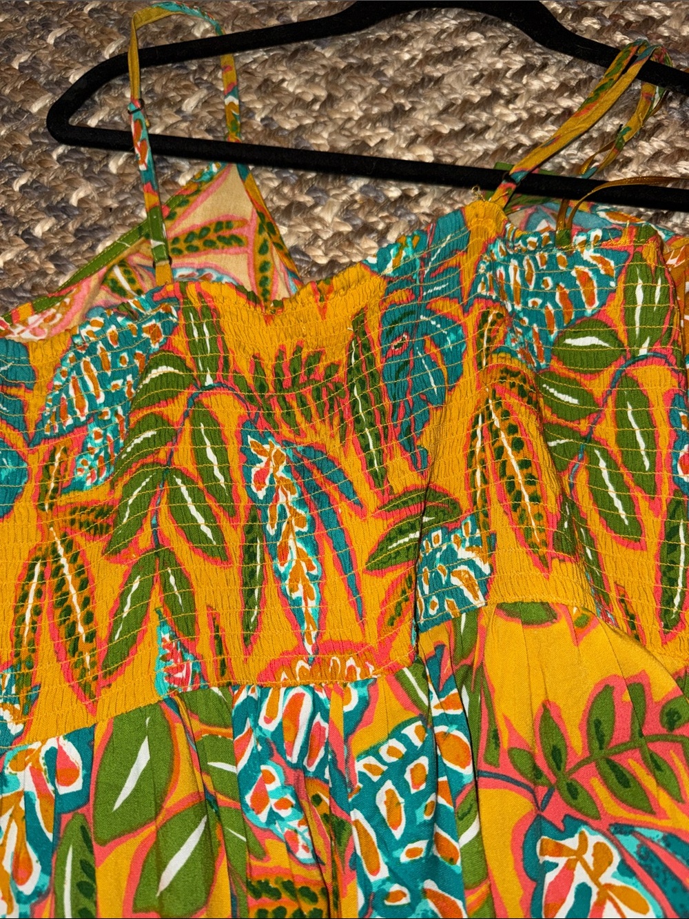 Japna Mustard & Teal Tropical Print Sundress - Picture 8 of 8